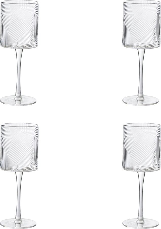 Dunelm Set of 4 Linear Wine Glasses Clear ShopStyle