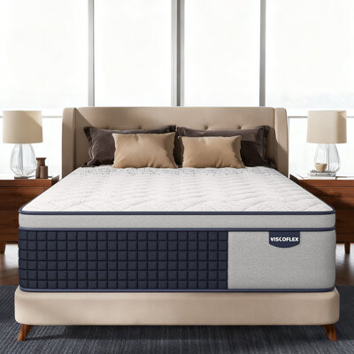 10"/12"/14" Medium Firm 6-Layer Hybrid Mattress with Pocketed Coils & Dual-Zone Support - Memory Foam, Fiberglass-Free - CertiPUR-US/OEKO-TEX Certifie