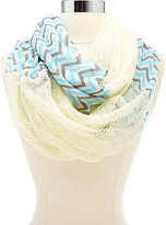 Thumbnail for your product : Charlotte Russe Chevron Print & Lace Infinity Scarf