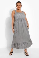Thumbnail for your product : boohoo Plus Gingham Frill Hem Midaxi Dress