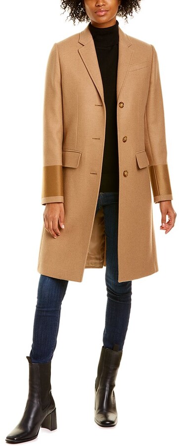 Camel Burberry Wool Coat | Shop The Largest Collection | ShopStyle