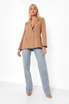 Thumbnail for your product : boohoo Gold Button Double Breasted Blazer