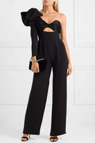 Thumbnail for your product : Johanna Ortiz - Love Spell One-shoulder Cutout Silk-faille And Satin Jumpsuit - Black