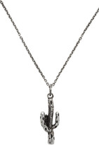 Thumbnail for your product : Saint Laurent Silver Cactus Pendant Necklace