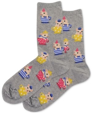 Hot Sox Women's Pigs in Teacups Socks