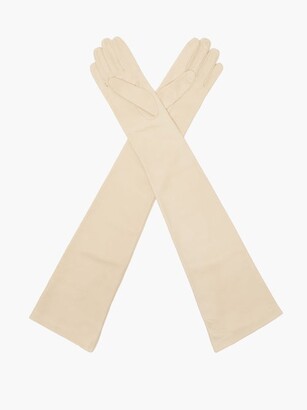 Jil Sander Long Leather Gloves - Cream