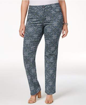 Charter Club Plus Size Printed Lexington Straight-Leg Jeans, Created for Macy's