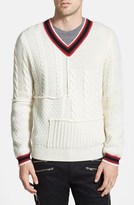 Thumbnail for your product : Diesel 'Corno' Mixed Knit V-Neck Sweater