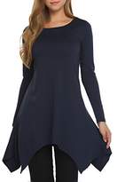Thumbnail for your product : HOTOUCH Womens Hankerchief Hemline Tunic Top Long Sleeve Casual Shirt