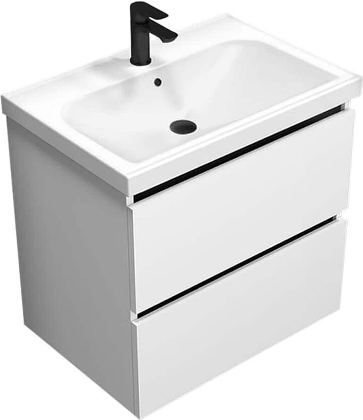 Nameeks SKY 25.6 in. W x 17.72 in. D x 24.8 in. H Wall Mounted Bath Vanity in Glossy White with Vanity Top Basin in White