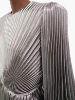 Thumbnail for your product : Gucci Balloon-sleeve Pleated Silk-blend Lame Gown - Womens - Silver
