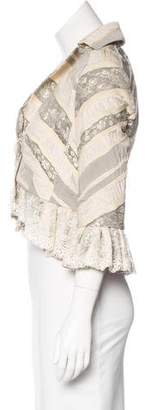 Robert Rodriguez Lace-Accented Embroidered Jacket