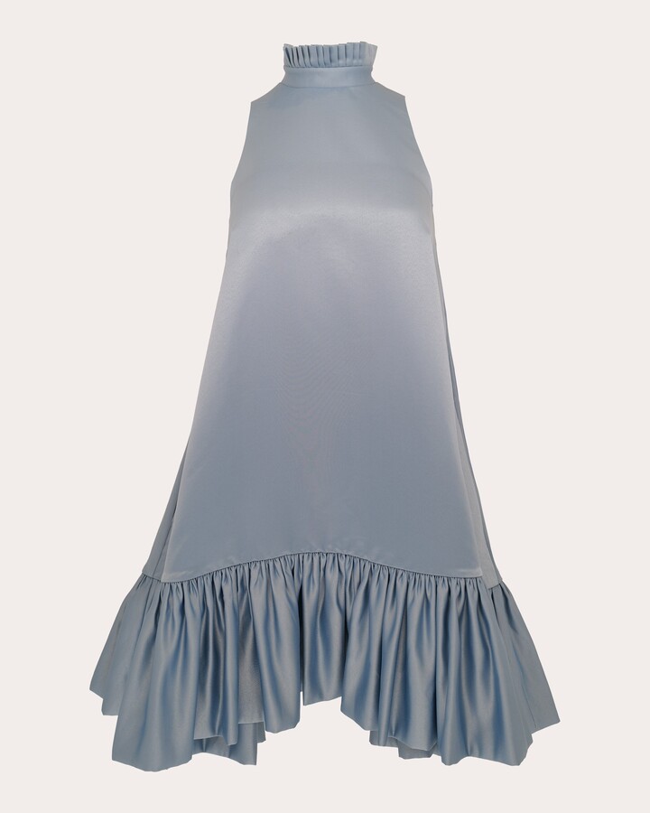 Azeeza Alcott Gathered Satin Mini Dress