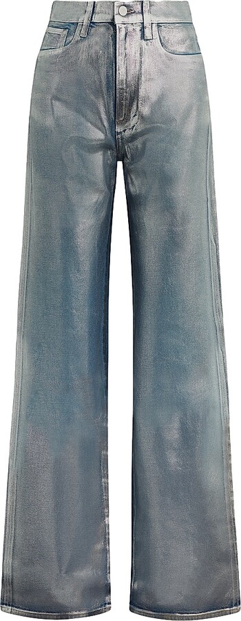 Joe's Jeans Women's The Mia Coated High-Rise Wide-Leg Jeans - Party Indigo - Size 25