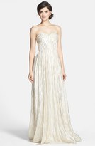 Thumbnail for your product : Erin Fetherston ERIN 'Coralie' Foiled Silk Chiffon Gown