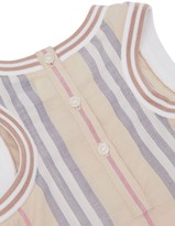 Thumbnail for your product : Burberry Striped Cotton Muslin Romper