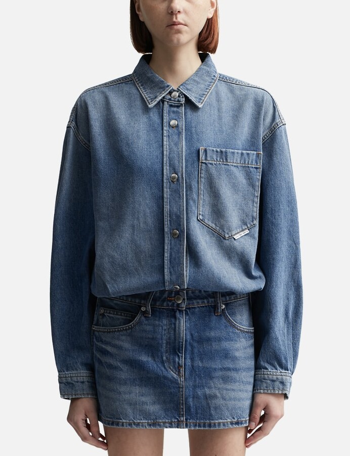 alexanderwang.t Pre-styled Denim Shirtdress