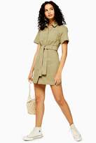 Thumbnail for your product : Topshop Khaki Short Sleeve Denim Dress