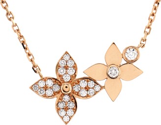 Louis Vuitton Star Blossom Double Pendant Necklace 18K Rose Gold