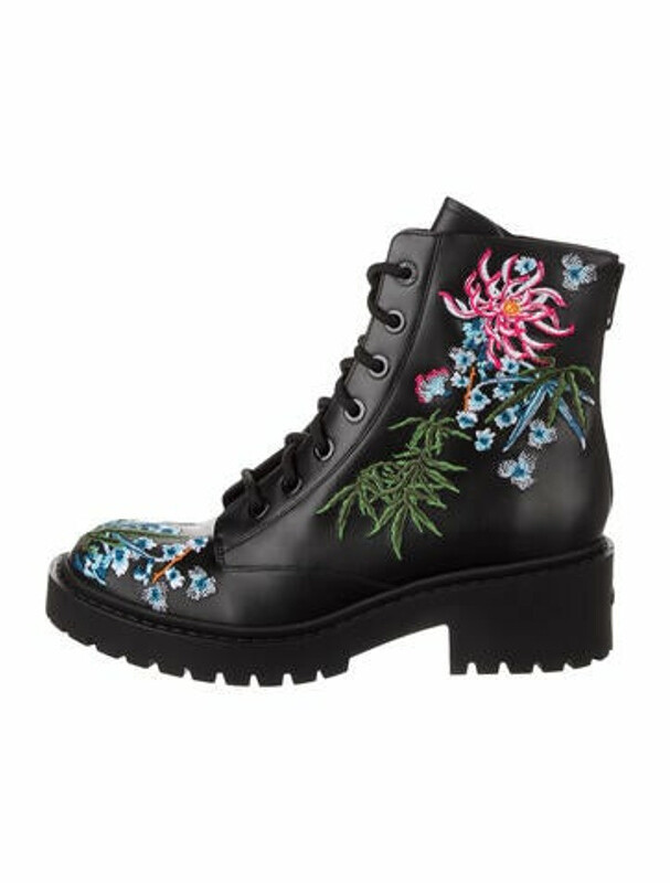 floral print combat boots