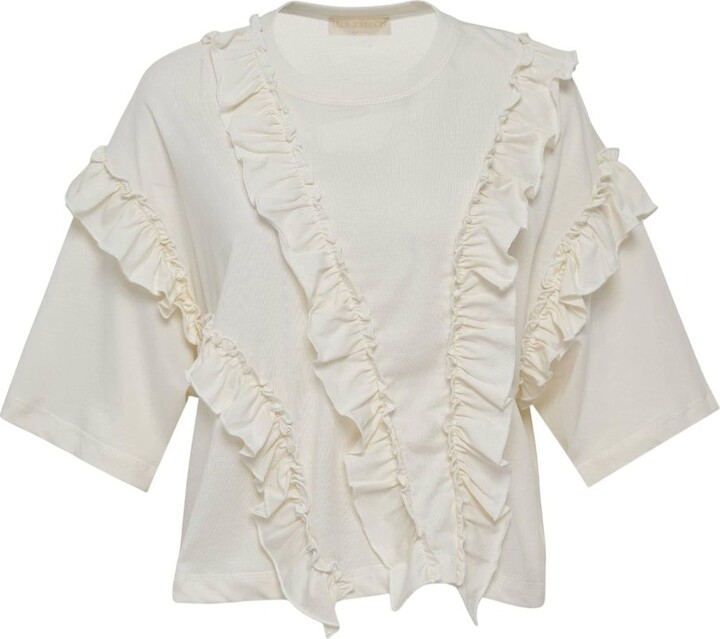Ulla Johnson Sydney Short Sleeve Ruffle T-Shirt