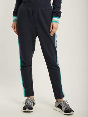 The Upside Side Stripe Cotton Performance Track Pants - Womens - Navy