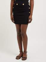 Thumbnail for your product : Balmain High Rise Ribbed Knit Skirt - Womens - Black