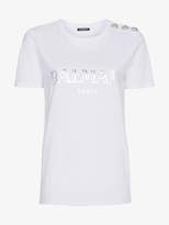Balmain logo print buttoned t-shirt 