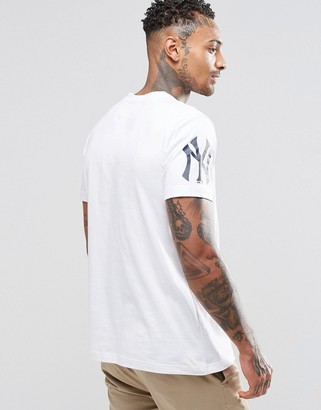 Majestic Yankees T-Shirt With Sleeve Logo Exclusive to ASOS