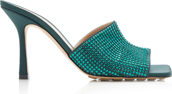 Bottega Veneta Sparkle Slide Stretch Satin Sandals