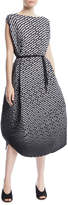 Thumbnail for your product : Issey Miyake Dot-Stripe Belted Asymmetric Midi Dress