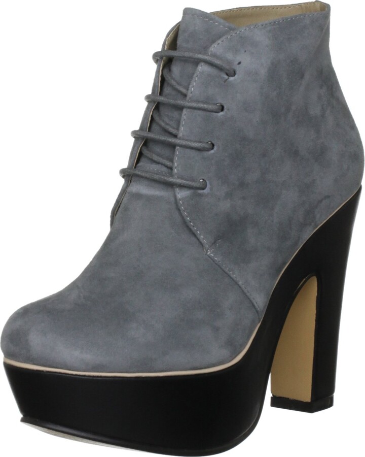 grey platform booties