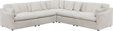 Latitude Run Greeley Ivory 5-Piece Upholstered Modular Sectional Sofa