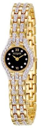 Wittnauer Women's Crystal Yellow Gold Plated Stainless Steel Swarovski Crystals Quartz Watch 12L04