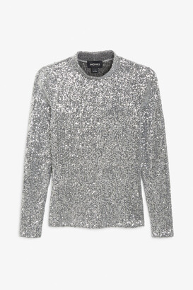 white long sleeve sequin top