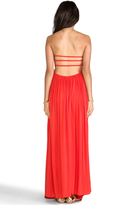 Thumbnail for your product : Indah Flamingo Rayon Crepe Smocked Bandeau Maxi Dress