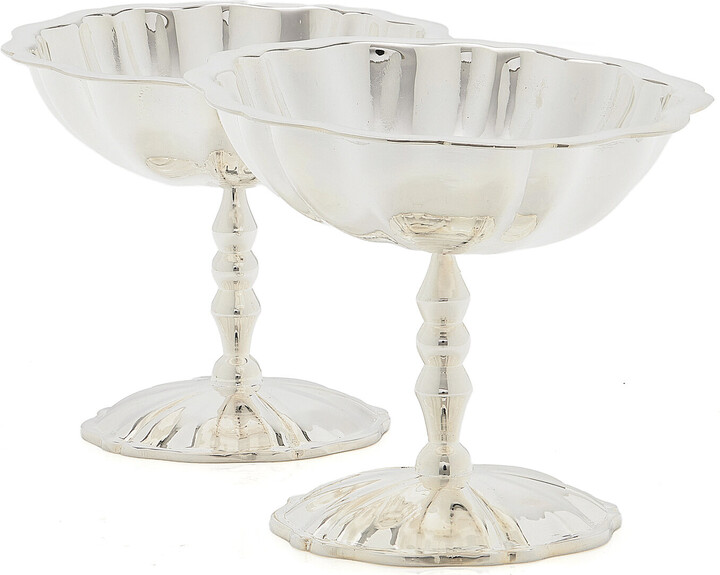 Moda Domus of-Two Silver-Plated Champagne CoupesDomus