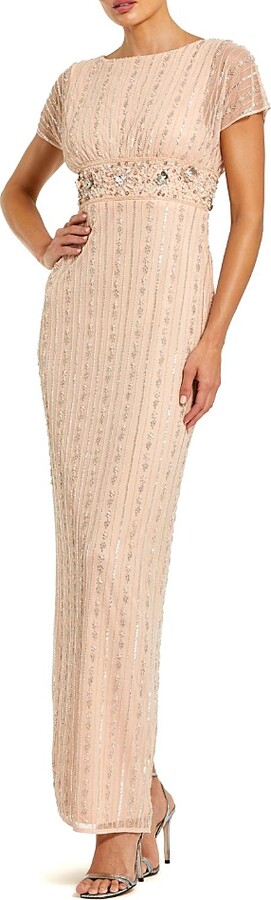 Mac Duggal Beaded Blouson Column Gown