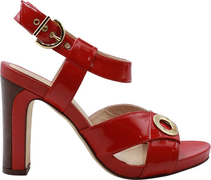 Fendi Women's Patent Leather Ankle Strap High Heel Sandal (Authentic Pre-Loved)