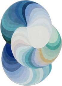 Latitude Run Blue And Its Shades Abstract Oval Carpet