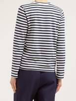Thumbnail for your product : Comme des Garcons Girl Girl - Striped Long Sleeved Cotton Jersey T Shirt - Womens - Navy White