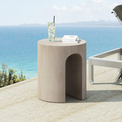 Latitude Run Outdoor MGO Round With U-Shape Side Table