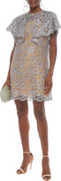 Thumbnail for your product : Valentino Ruffled Metallic Corded Lace Mini Dress