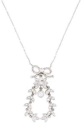 Vera Wang 18K Diamond Bow & Garland Pendant Necklace