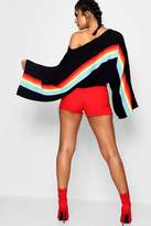Thumbnail for your product : boohoo Rainbow Oversized Wide Sleeve Crop Jumper