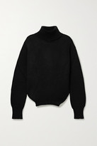 Thumbnail for your product : Monse Upside Down Oversized Cutout Merino Wool Turtleneck Sweater - Black