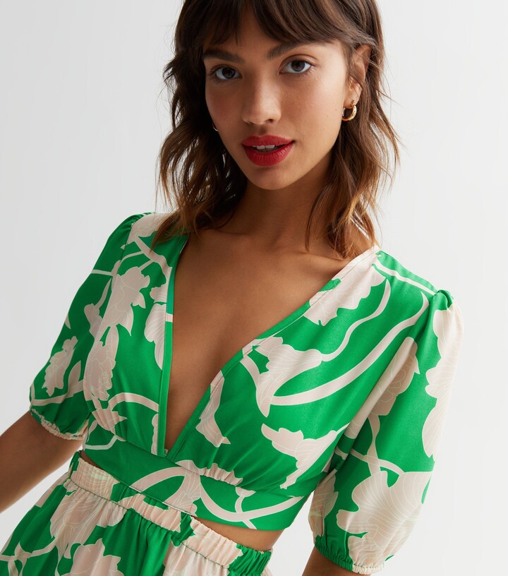 Cutie London Green Floral Cut Out Midi Dress ShopStyle