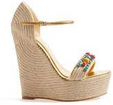 Thumbnail for your product : Gucci 'Carolina' Jeweled Wedge Sandal (Women)