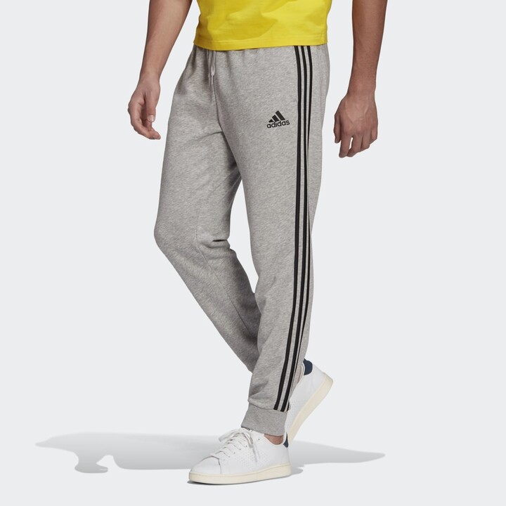 adidas Essentials French Terry Tapered Cuff 3-Stripes Pants - ShopStyle
