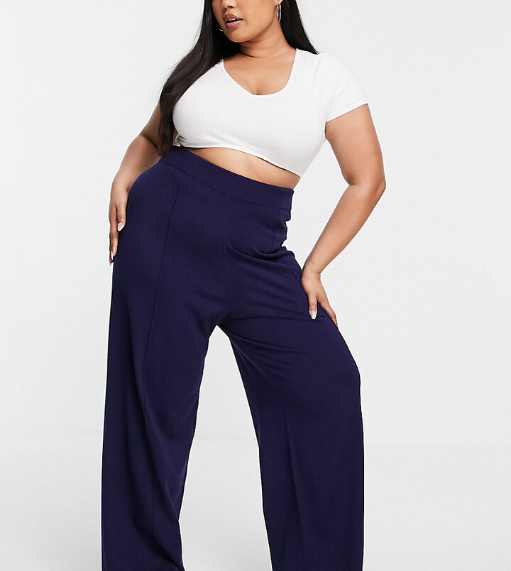plus size navy blue pants